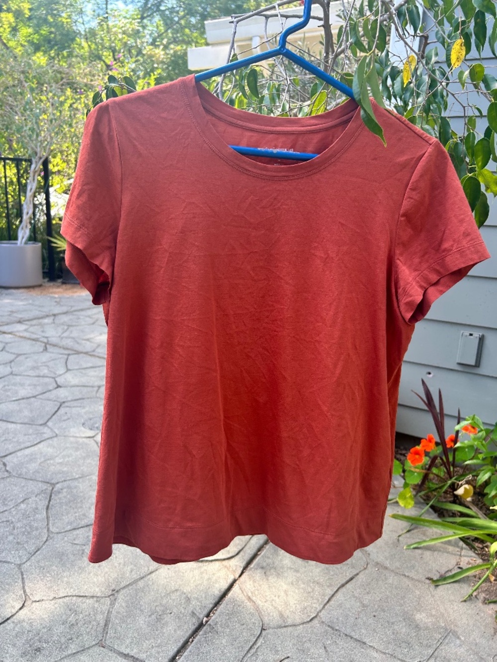 Lafayette 148 New York Womens  The Modern T-Shirt Burnt Orange Medium